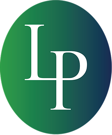 Stylized logo featuring the letters L and P.